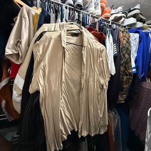 Beige Button-Up Shirt